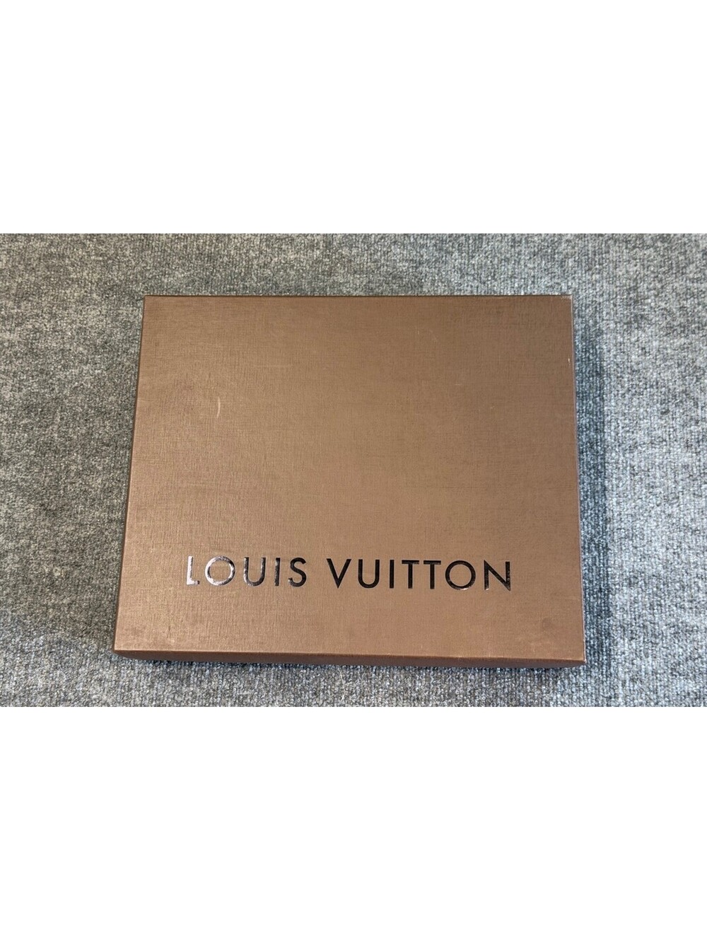 Authentic Louis Vuitton Empty Gift Box Bronze Linen Tissue Paper LV Seal 🎁